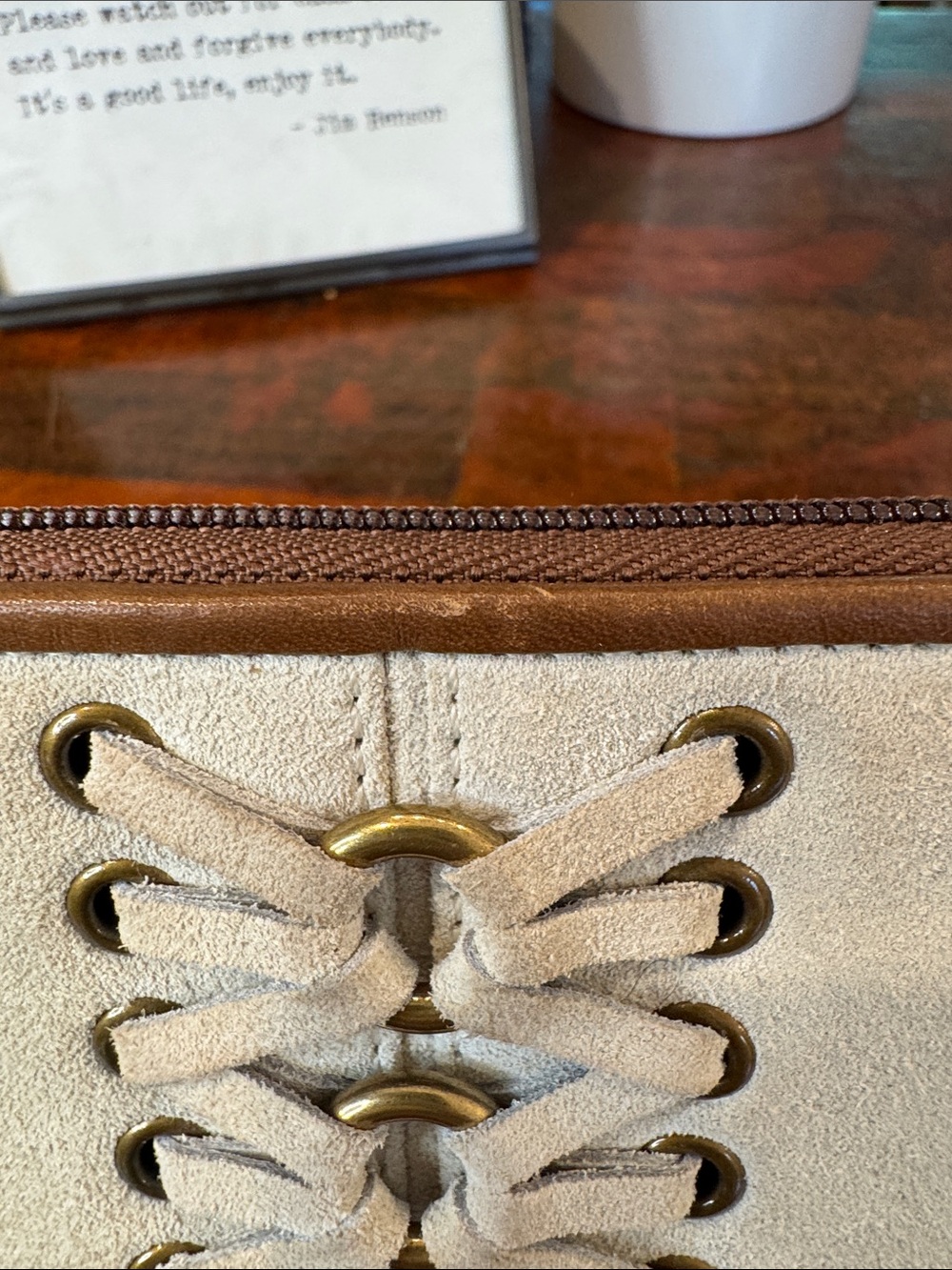 Vintage Coach Suede Corset Laced Wristlet (Style 7139) - Picture 5 of 13